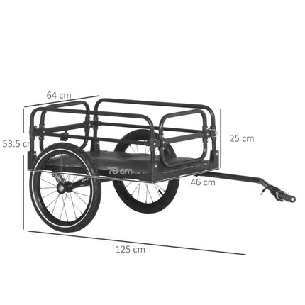 Steel Bike Trailer with Suspension and Triple Safety, 2-Wheel Outdoor Wagon Carrier - Black