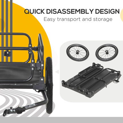 Steel Bike Trailer with Suspension and Triple Safety, 2-Wheel Outdoor Wagon Carrier - Black