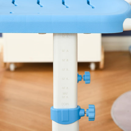 Height Adjustable Kids Desk and Chair Set with Storage - Blue