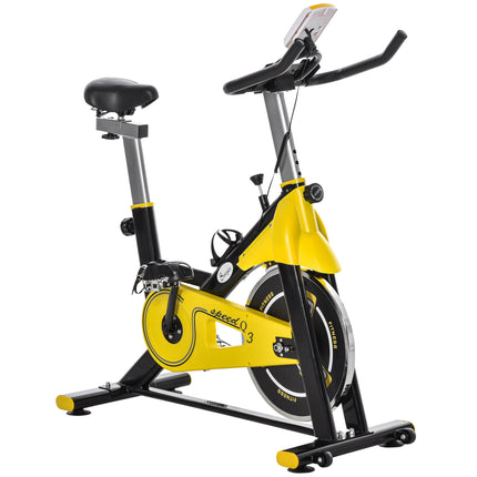 Upright Indoor Exercise Bike with Adjustable Resistance and LCD Display - Black