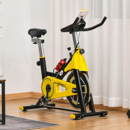 Upright Indoor Exercise Bike with Adjustable Resistance and LCD Display - Black