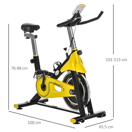Upright Indoor Exercise Bike with Adjustable Resistance and LCD Display - Black