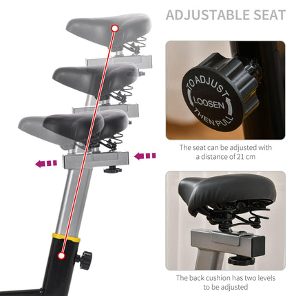 Upright Indoor Exercise Bike with Adjustable Resistance and LCD Display - Black