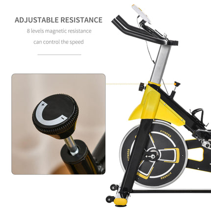 Upright Indoor Exercise Bike with Adjustable Resistance and LCD Display - Black
