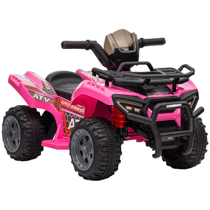 Kids Ride-On Four Wheeler ATV Car with Working Headlights 6V Battery for 18-36 Months - Pink