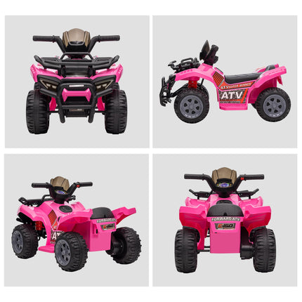 Kids Ride-On Four Wheeler ATV Car with Working Headlights 6V Battery for 18-36 Months - Pink