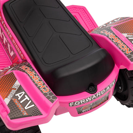 Kids Ride-On Four Wheeler ATV Car with Working Headlights 6V Battery for 18-36 Months - Pink
