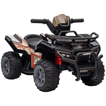 Kids Ride-On Four Wheeler ATV with Working Headlights 6V Battery Motorcycle for 18-36 Months - Black