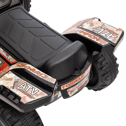 Kids Ride-On Four Wheeler ATV with Working Headlights 6V Battery Motorcycle for 18-36 Months - Black
