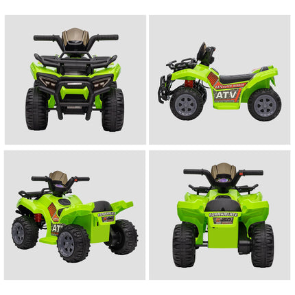 Kids Ride-On Four Wheeler ATV Car with Working Headlights 6V Battery for 18-36 Months - Green