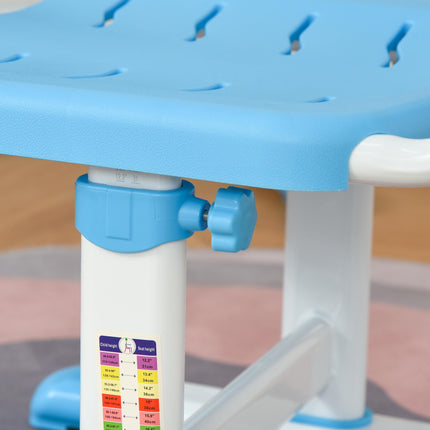 Adjustable Kids Study Desk and Chair Set with Storage and USB Lamp - Blue