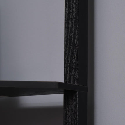Corner Floor Lamp with Shelves, Modern Tall Standing Lamp with Pull Chain Switch - Black