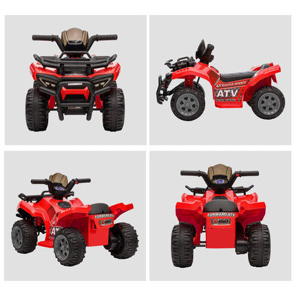 Kids Ride-On Four Wheeler ATV with Working Headlights 6V Battery Powered Motorcycle 18-36 Months - Red
