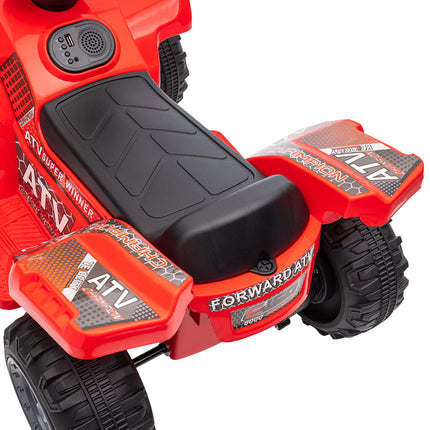 Kids Ride-On Four Wheeler ATV with Working Headlights 6V Battery Powered Motorcycle 18-36 Months - Red