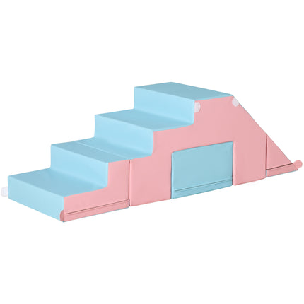 Soft Play Set 2-Piece Baby Foam Climber for Toddlers 1-3 Years - Pink Blue