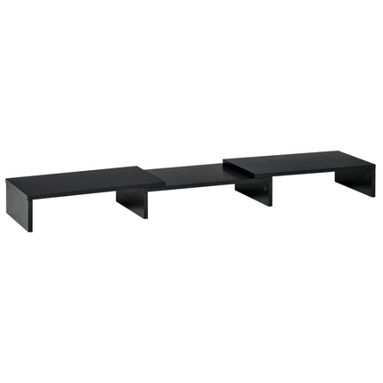Dual Monitor Adjustable Length and Angle Stand Riser for Laptop, PC, Printer, TV - Black