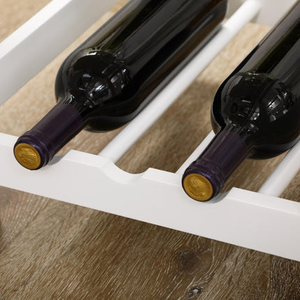3 Piece Breakfast Bar Table Set with Storage Shelf, Drawer, Wire Basket & Wine Rack - Natural & White