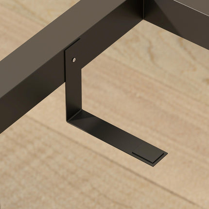 Extendable Rectangular Dining Table for 4-6 with Wood Effect Top & Metal Frame - Nature Wood Effect