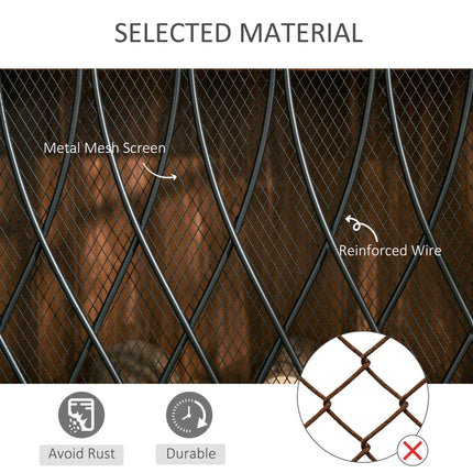 126cm 3-Panel Metal Folding Fireplace Screen Heat Flame Protective Guard Child P