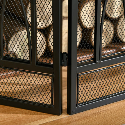 126cm 3-Panel Metal Folding Fireplace Screen Heat Flame Protective Guard Child P