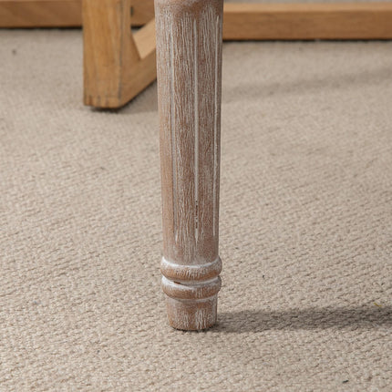 Tufted Upholstered Accent Bench Ottoman Linen-Touch Foot Stool for Living Room Bedroom Hallway - Beige