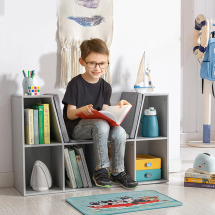 Kids Storage Cabinet with Six Compartments for Toys, Clothes & Books - Grey