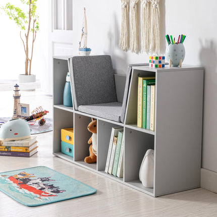 Kids Storage Cabinet with Six Compartments for Toys, Clothes & Books - Grey