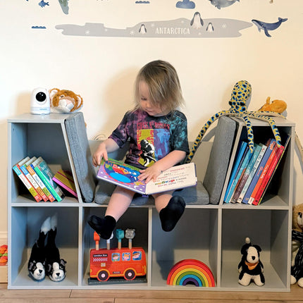 Kids Storage Cabinet with Six Compartments for Toys, Clothes & Books - Grey