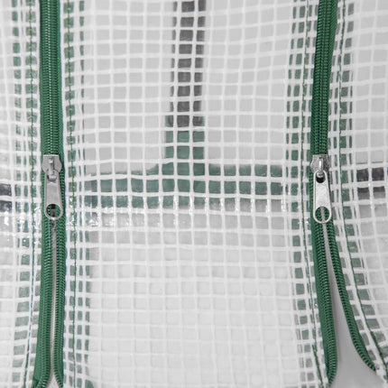 Mini Greenhouse with Steel Frame and Zippered Window 180x90x90cm - White