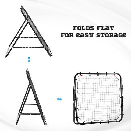 Rebounder Net Training Goal for Teens & Adults Practise Kickback - Black