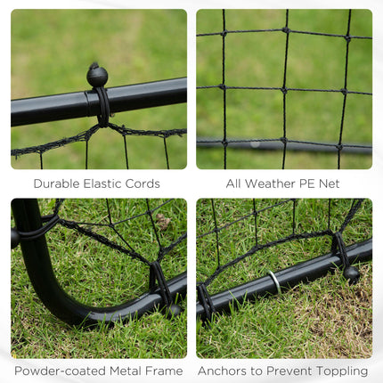 Rebounder Net Training Goal for Teens & Adults Practise Kickback - Black