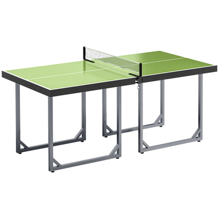 182cm Folding Mini Tennis Table with Net for Indoor Outdoor Use - Green
