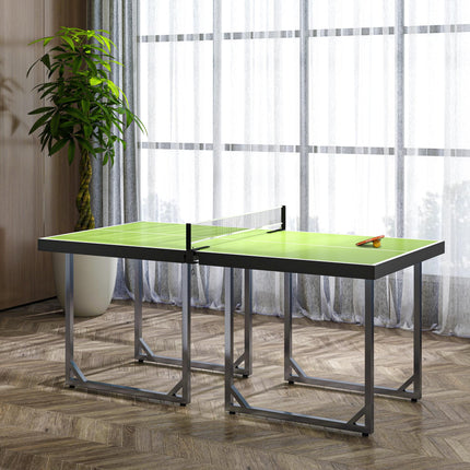 182cm Folding Mini Tennis Table with Net for Indoor Outdoor Use - Green