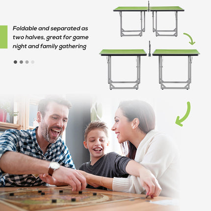 182cm Folding Mini Tennis Table with Net for Indoor Outdoor Use - Green