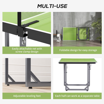 182cm Folding Mini Tennis Table with Net for Indoor Outdoor Use - Green