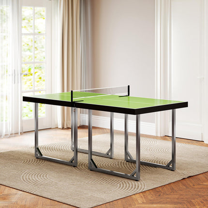 182cm Folding Mini Tennis Table with Net for Indoor Outdoor Use - Green