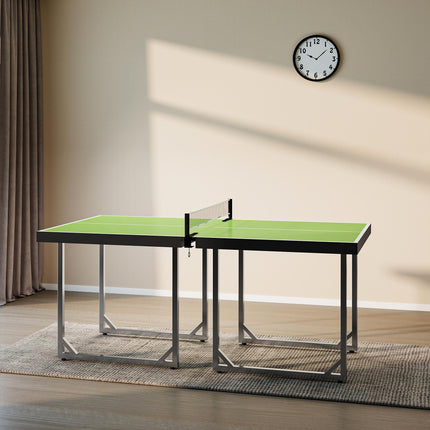 182cm Folding Mini Tennis Table with Net for Indoor Outdoor Use - Green
