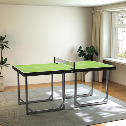 182cm Folding Mini Tennis Table with Net for Indoor Outdoor Use - Green