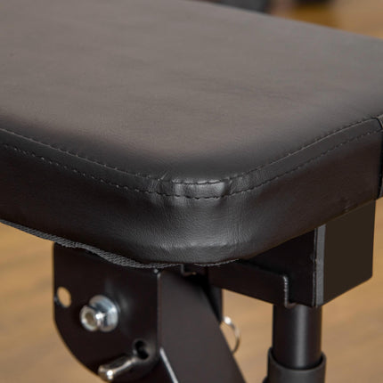 Adjustable Foldable Weight Bench with Barbell Rack - Black