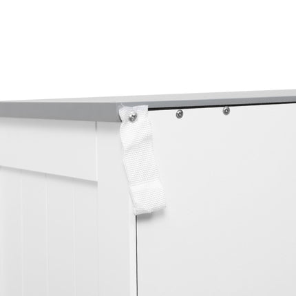 Freestanding Wooden Bathroom Floor Cabinet with Adjustable Shelf and Drawers - White