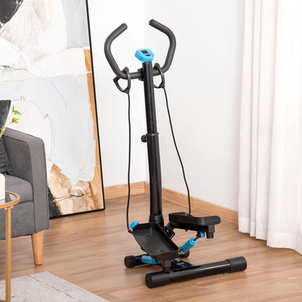Adjustable Twist Stepper Machine with LCD Screen for Full Body Workout - Black Blue