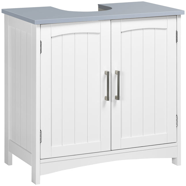 Modern Bathroom Vanity Unit with Adjustable Shelves for Space-Saving Storage - White