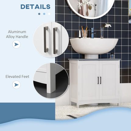Modern Bathroom Vanity Unit with Adjustable Shelves for Space-Saving Storage - White