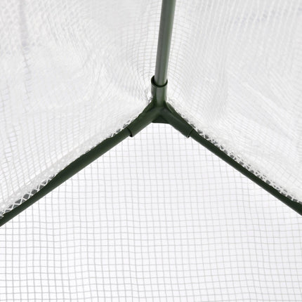 Walk-In Greenhouse with Roll-Up Door & Window Ventilation, White Steel Frame - White