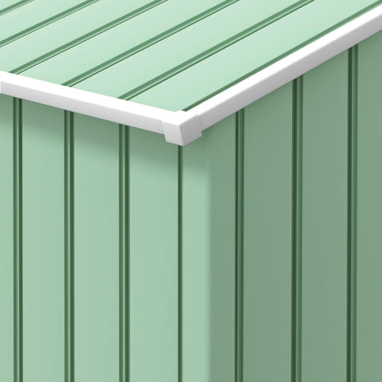 7ft x 4ft Lockable Metal Garden Storage Shed with Sloping Roof - Light Green