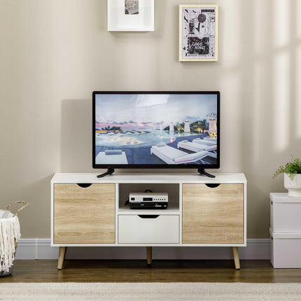 TV Stand Cabinet for TVs up to 50 Inch with Storage Drawer and Cupboards - Natural
