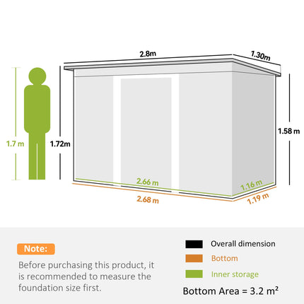 Corrugated Metal Garden Storage Shed with Ventilation Doors 1 Piece - Light Grey