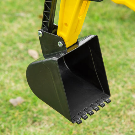 Ride-on Pedal Digger Construction Toy with Horn for Kids & Toddlers - Yellow
