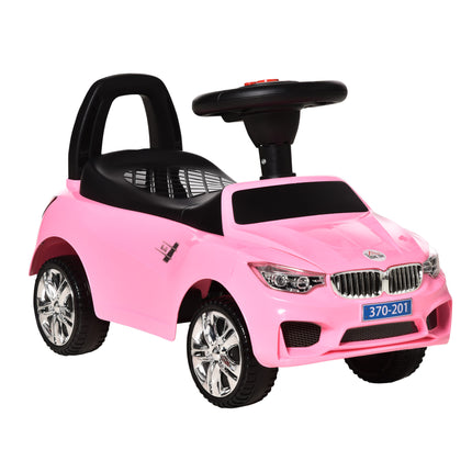 Ride On Sliding Car Toddler Foot-to-Floor Slider Stroller with Horn, Music, Lights & Storage - Pink