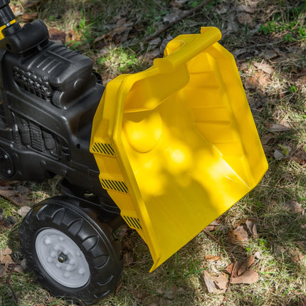 Kids Pedal Ride-On Tractor Go Kart with Manual Control Bucket for Ages 3-6 - Yellow